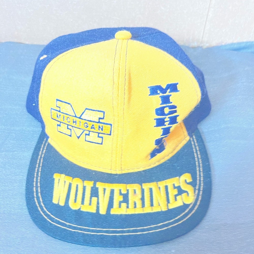 Vintage 90s Adult Michigan Wolverines Snapback Hat by Pro Player